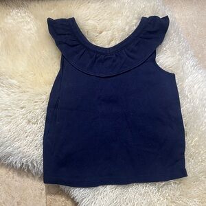 Janie and Jack Navy Ruffle Sleeve Tee